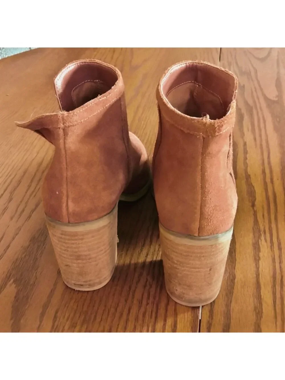Brown Suede Ankle Booties Womens Shoes Size 9